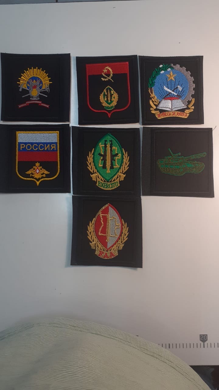 Машинная вышивка шевронов