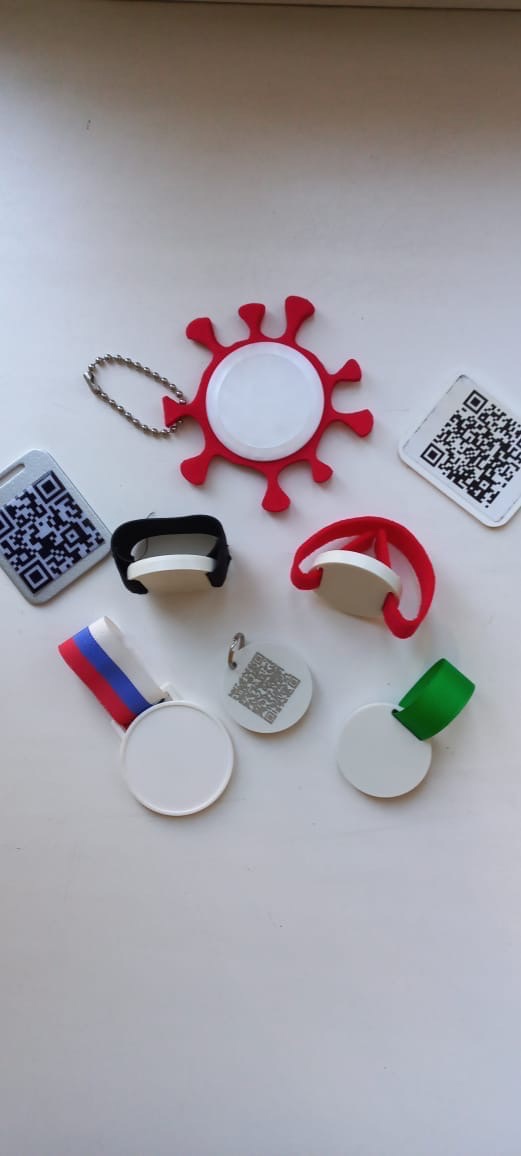QRcode на брелоках, кулонах.